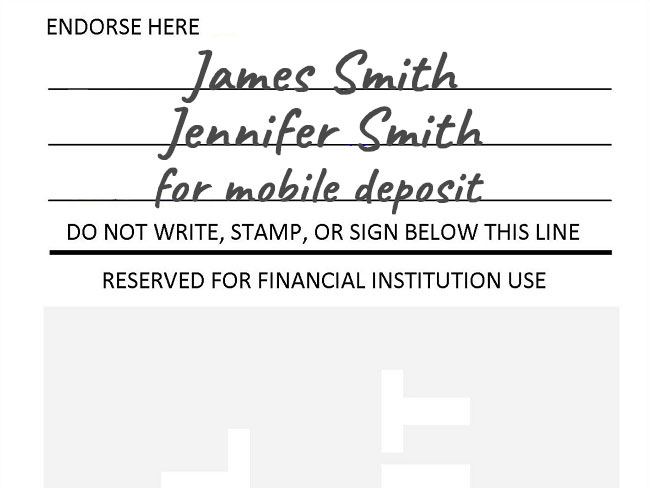 Two Payees backside check example