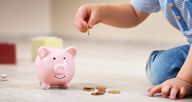 Kid with bank