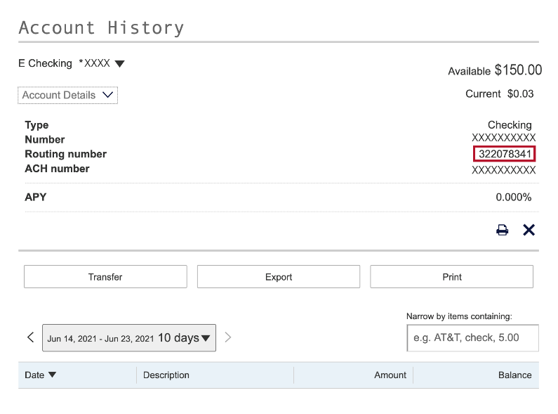 Desktop Routing Number Step 2