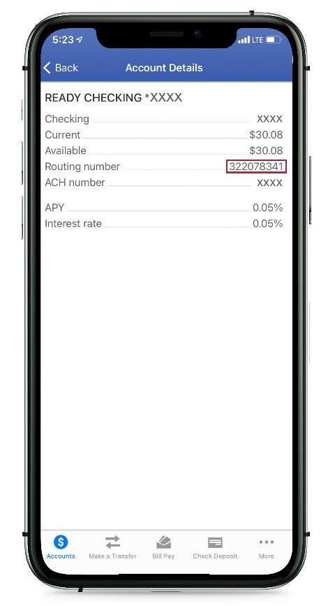 Mobile Routing Number Step 3